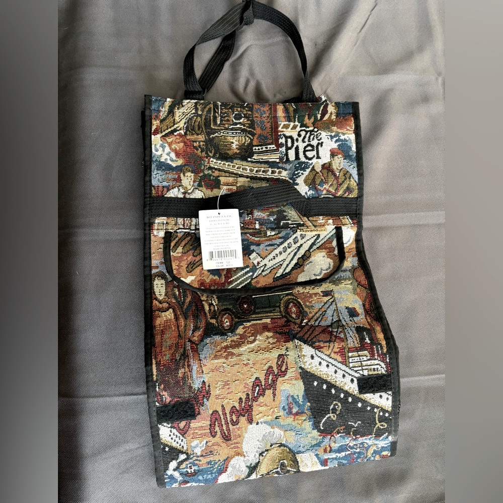 Bovano Rolling Tapestry Luggage Bag Collapsable Heavy Duty Wheels 21" High New